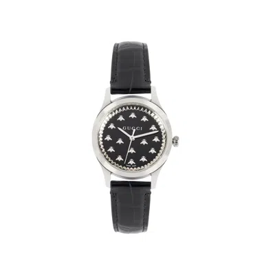 Pre-owned Gucci G-timeless Onyx Stone Leather Watch 'stainless Steel' | Silver | Women's Size Onesize