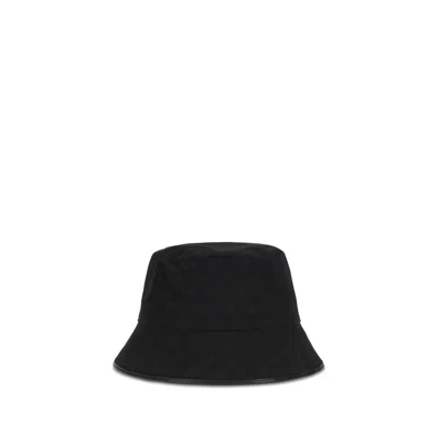 Gucci Gu8757404hbjs1060bb Gg Cotton Canvas Bucket Hat In Black