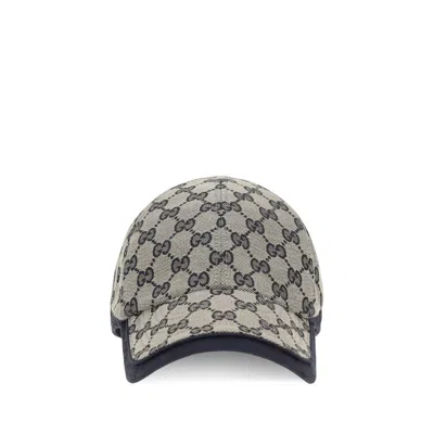 Gucci Gua001i24hbk44068bb Gg Monogram Canvas Baseball Cap In Gray