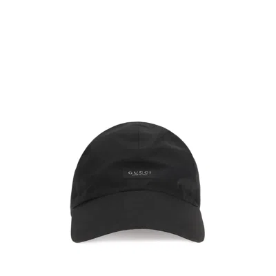 Gucci Gua004xj4hbkr1000bb Logo-embroidered Cotton Baseball Cap In Black