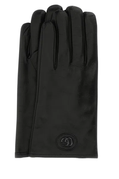 GUCCI GUANTI IN PELLE NERA UOMO