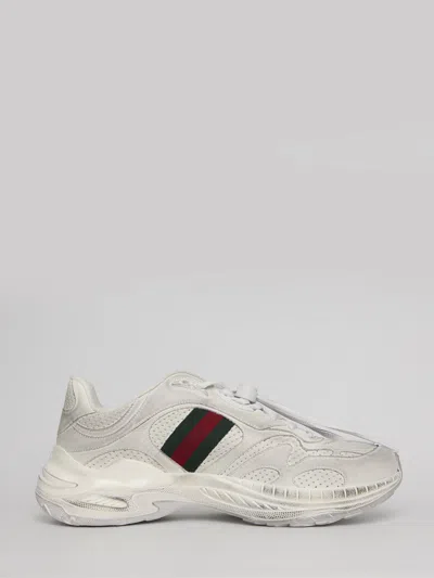 Gucci Rochelle Perforated Sneakers In White