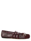 Gucci Net Nappa Triple-strap Horsebit Ballerina Flats In Brown