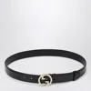 Gucci Blondie Interlocking G Leather Belt In Black