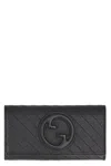 Gucci Blondie Continental Wallet In Leather In Black
