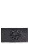 Gucci Blondie Continental Wallet In Leather In Black