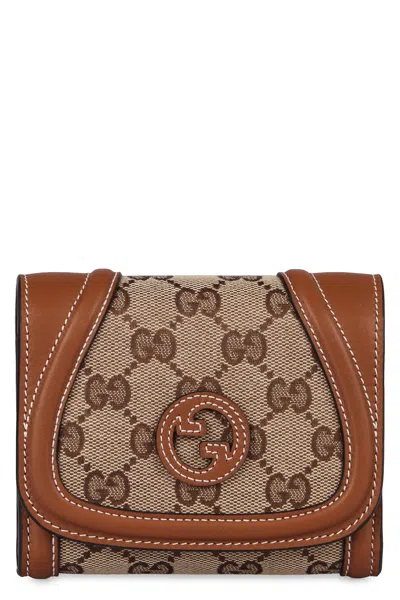 Gucci Blondie Gg Original Fabric Wallet In Brown
