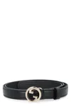 Gucci Blondie Thin Leather Belt In Black