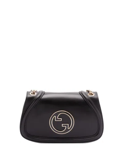 Gucci Blondie Medium Leather Shoulder Bag In Black