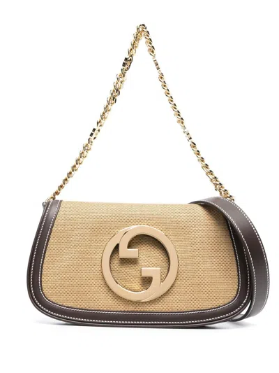 Gucci Logo-plaque Detail Tote Bag In Brown