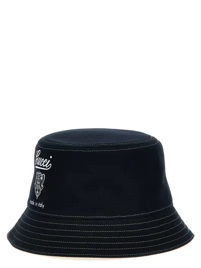 Gucci Coat Of Arms Bucket Hat In Blue