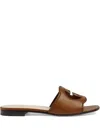 Gucci Flat Sandals Woman Brown In Brown