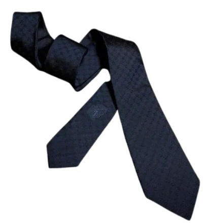 Gucci Gg Monogram Silk Tie Navy In Blue