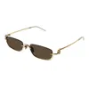 Gucci Gold Gold Brown Acetate Sunglasses In Brown