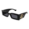 Gucci Geometric Acetate Rectangle Sunglasses In Animal Print