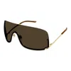 Gucci Brown Shield Unisex Sunglasses Gg1560s 002 99
