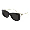 Gucci Gg1566s001 Black Gold Grey