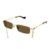 Gucci Rectangle-frame Sunglasses In Blue