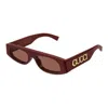 Gucci Bordeaux Acetate Sunglasses In Burgundy