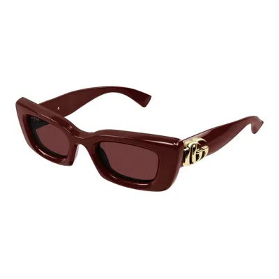Gucci Red Cat Eye Ladies Sunglasses Gg1827s 003 49 In Burgundy