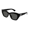 Gucci Grey Cat Eye Ladies Sunglasses Gg1844sa 001 55 In Black