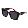 Gucci Dark Violet Butterfly Ladies Sunglasses Gg1861s 004 53 In Black