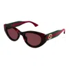Gucci Red Cat Eye Ladies Sunglasses Gg1862s 003 52