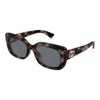 Gucci Gg Muse 55mm Rectangular Acetate Sunglasses In Multi