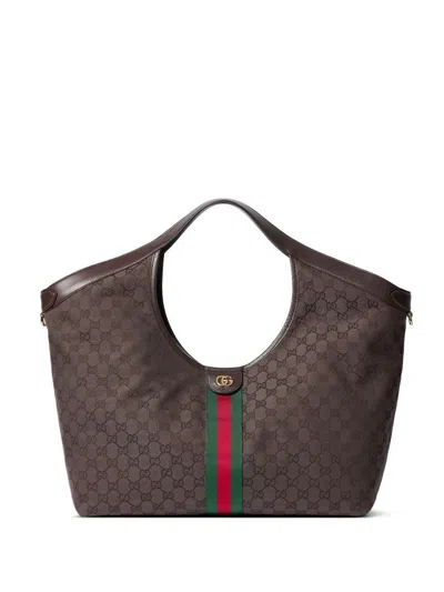 Gucci Giglio Large Tote Bag In Brown