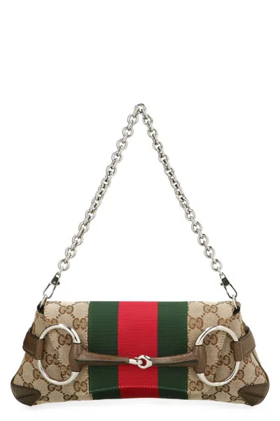 Gucci Horsebit Chain Small Shoulder Bag In Beige