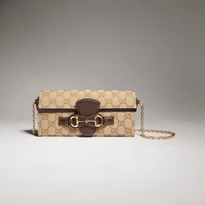 Gucci Horsebit Vintage Sand Chain Wallet In Pink