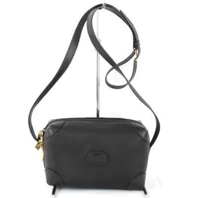 Pre-owned Gucci Interlocking Black Leather Shoulder Bag ()