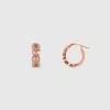 Gucci '' Letter Hoop Earrings In Rose-toned Metal