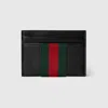 Gucci Logo Leather Card Holder In Black