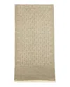 Gucci Logo Scarf With Fringe Trim In Neutral