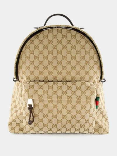 Gucci Medium Fabric Backpack In Neutral