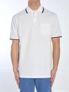 Gucci Grey Polo Shirt With Web Details And Logo Lettering On The Front In Wool Blend Man