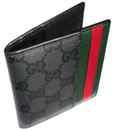 Gucci Primavera Leather Zip Wallet Black In Gray