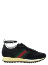 Gucci Black Gg Fabric And Suede Re-motion Sneakers In Black