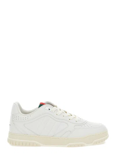 Gucci Trainers In Gg Fabric With Iconic Web Tape On The Tongue In White
