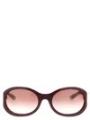Gucci Oval Frame Ancora Sunglasses With Tinted Lenses In Pink