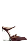 Gucci 110 Leather Wedge Mules