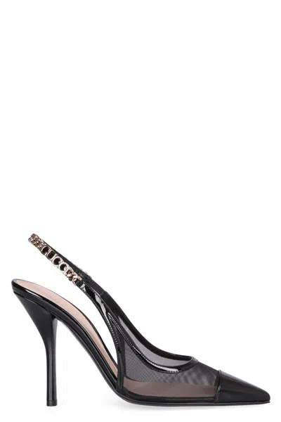 Gucci Signoria Slingback Pumps Chain Detail In Black