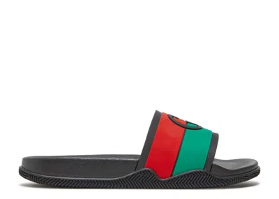 Gucci Slide 'interlocking G - Black Red Green'