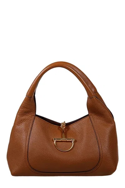 Gucci Softbit Grained Leather Bag In Brown