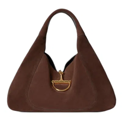 Gucci Softbit Maxi Shoulder Bag In Brown
