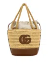 Gucci Summer Rafia Bucket Bag In Multi