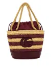 Gucci Summer Rafia Bucket Bag In Sand