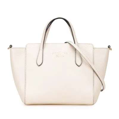 Pre-owned Gucci Swing White Leather Handbag Shoulder Bag ()
