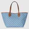 Gucci Totissima Monogram-pattern Denim Tote Bag In Blue